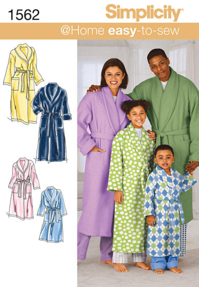 Simplicity 1946 Learn to Sew Child's, Teen's and Adult's Robe  Sewing Pattern, Youth Sizes XS-L and Adult Sizes XS-XL : Arts, Crafts &  Sewing
