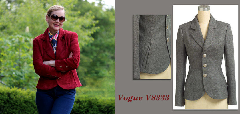 Vogue V8333 in red Suede - SEWING CHANEL-STYLE